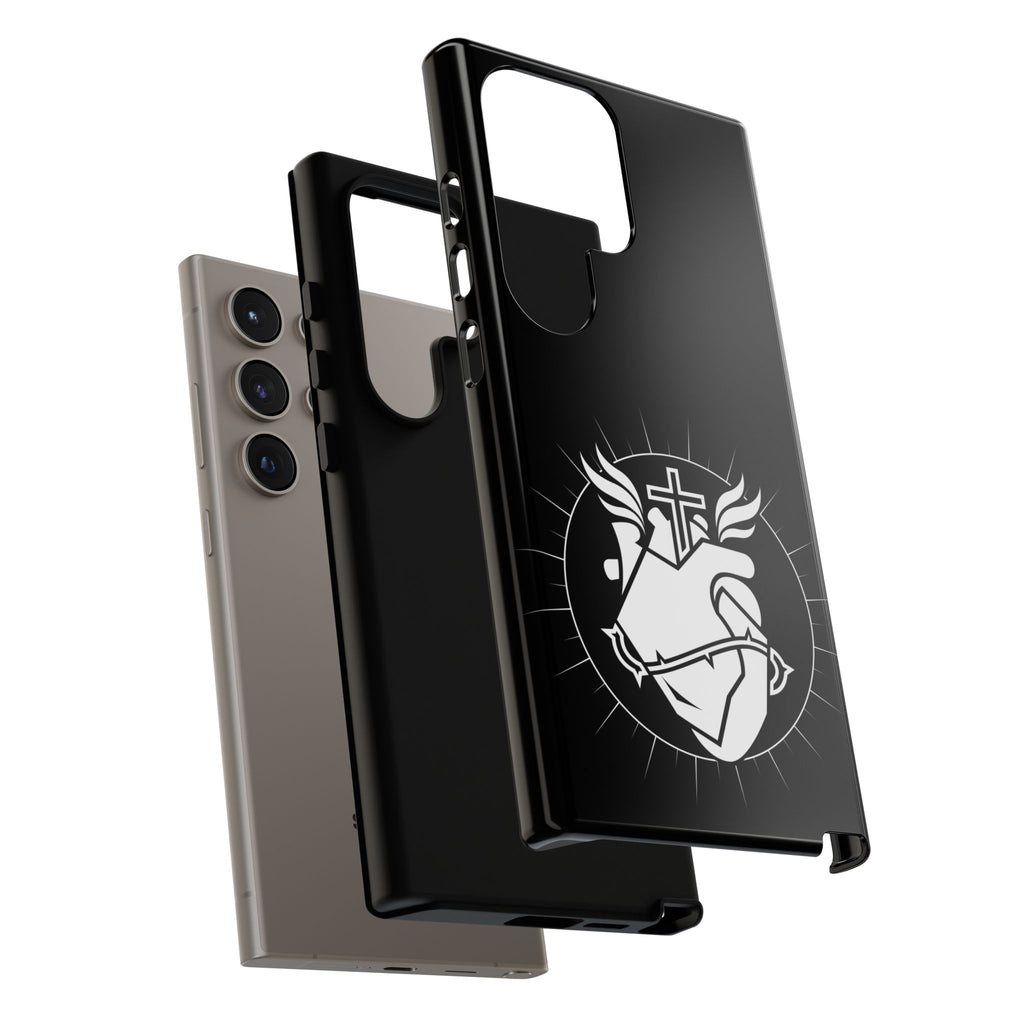 Sacred Heart Cross Phone Case — Faith-Inspired Christian Armor for iPhone