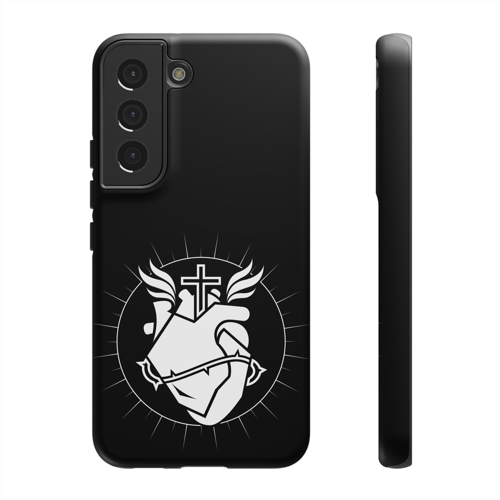 Sacred Heart Cross Phone Case — Faith-Inspired Christian Armor for iPhone