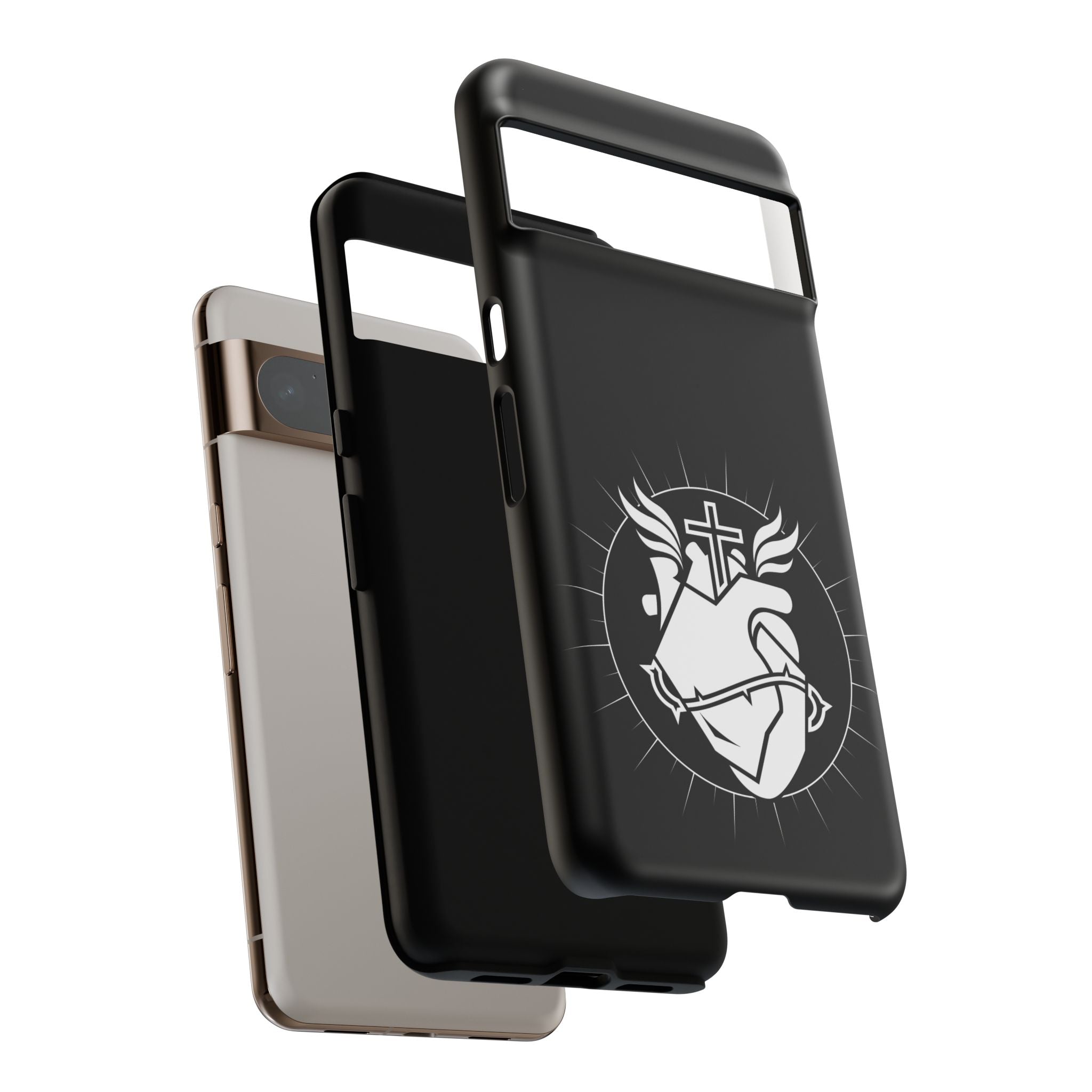 Sacred Heart Cross Phone Case — Faith-Inspired Christian Armor for iPhone