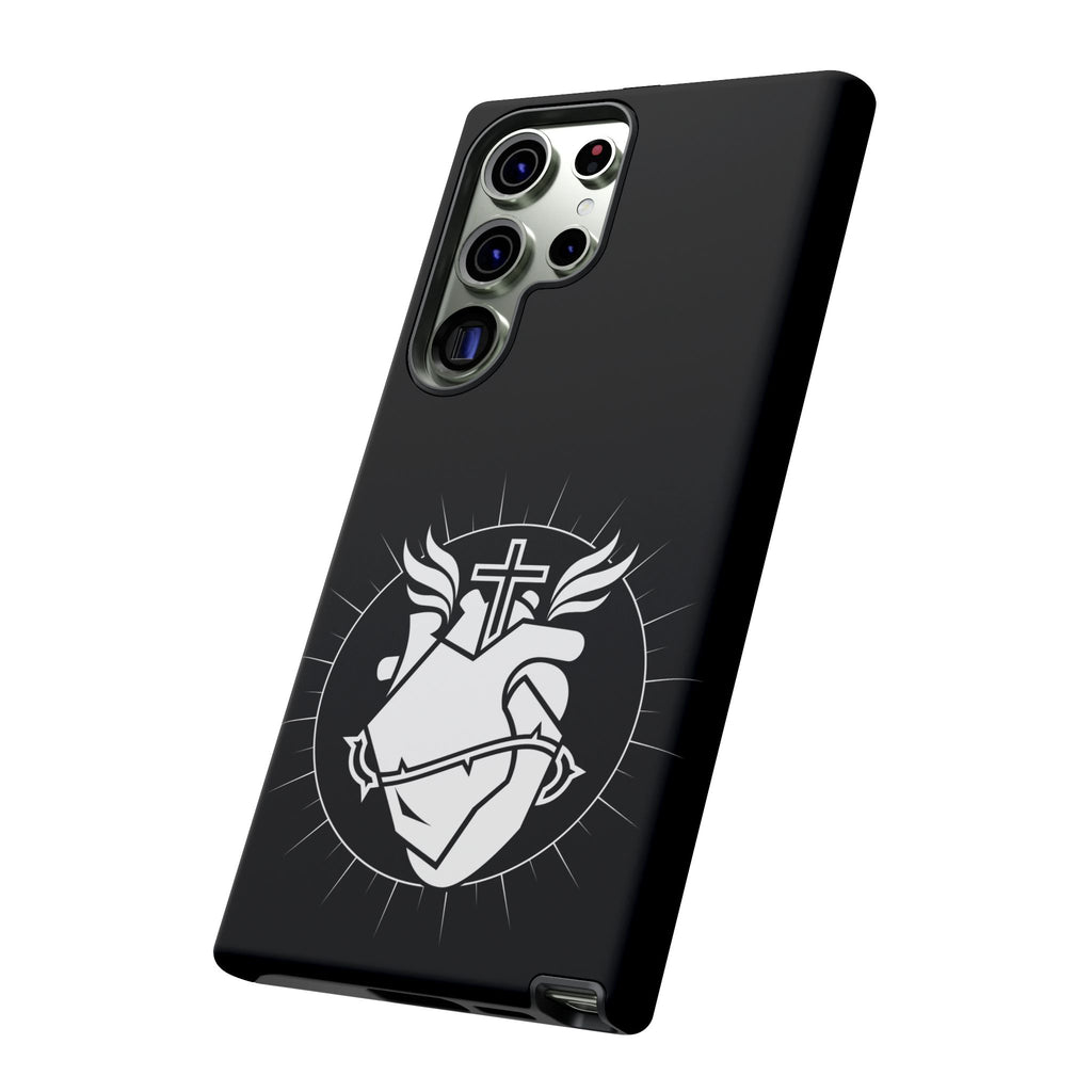 Sacred Heart Cross Phone Case — Faith-Inspired Christian Armor for iPhone