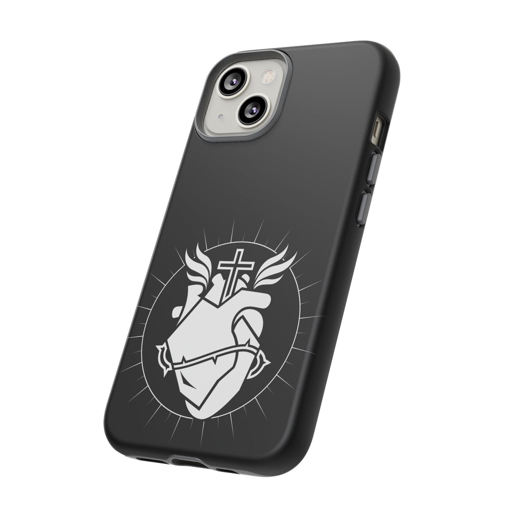 Sacred Heart Cross Phone Case — Faith-Inspired Christian Armor for iPhone