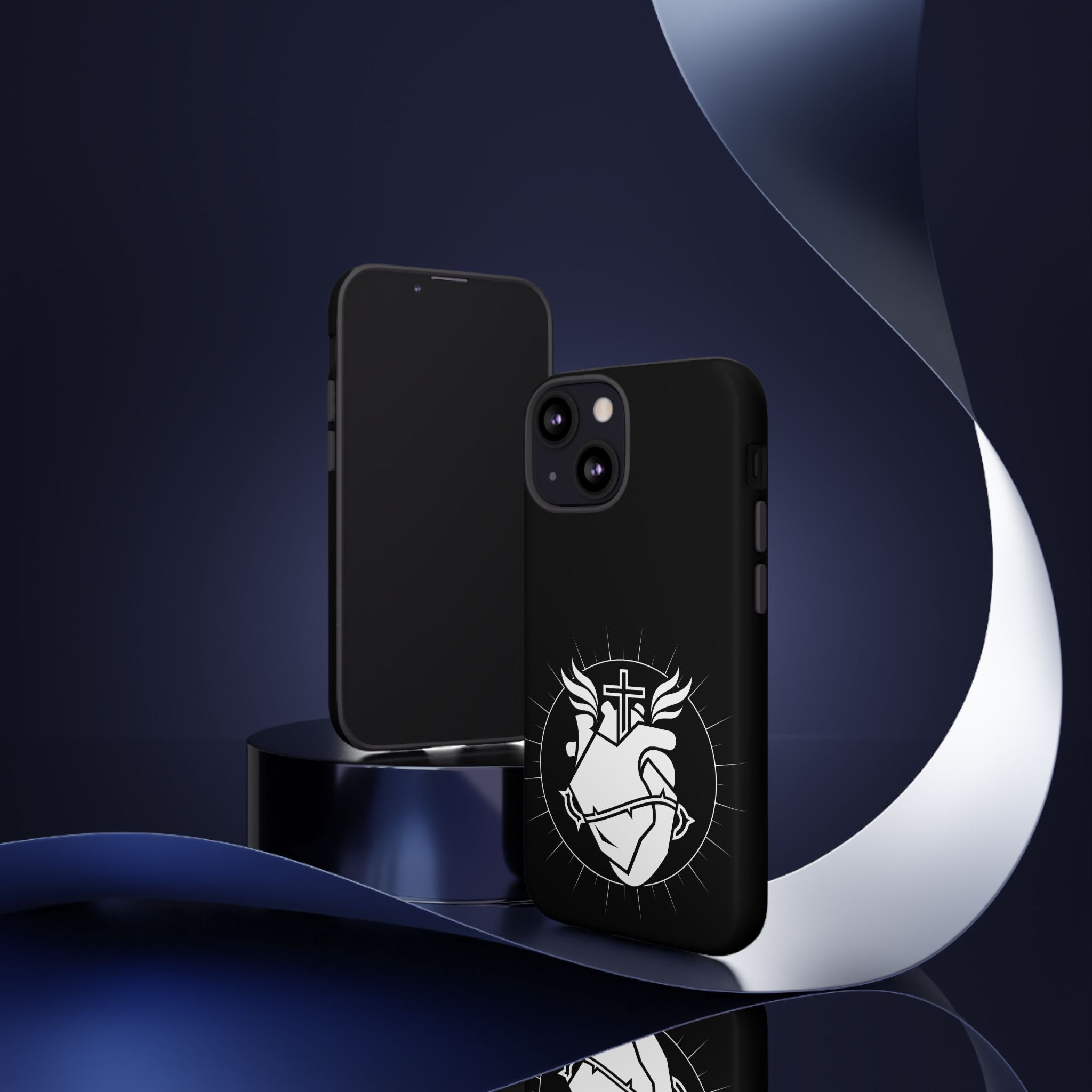 Sacred Heart Cross Phone Case — Faith-Inspired Christian Armor for iPhone