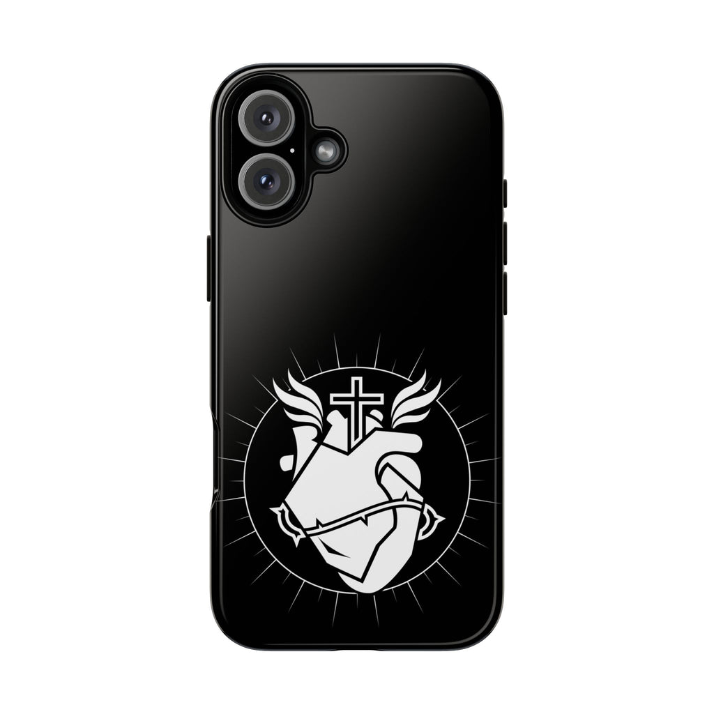 Sacred Heart Cross Phone Case — Faith-Inspired Christian Armor for iPhone