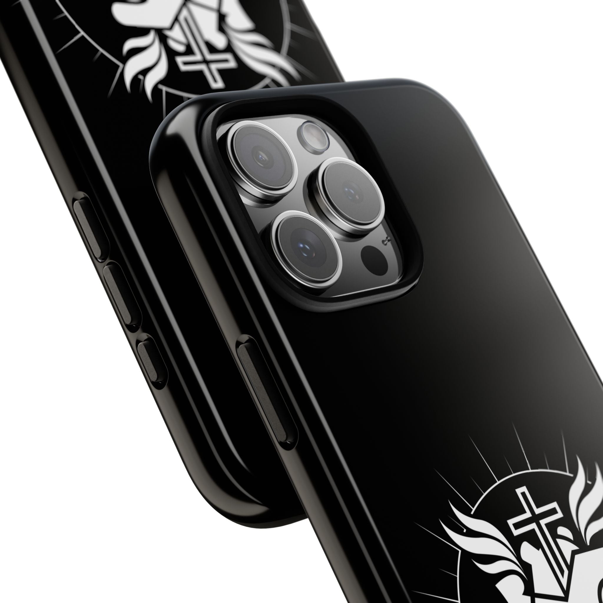 Sacred Heart Cross Phone Case — Faith-Inspired Christian Armor for iPhone