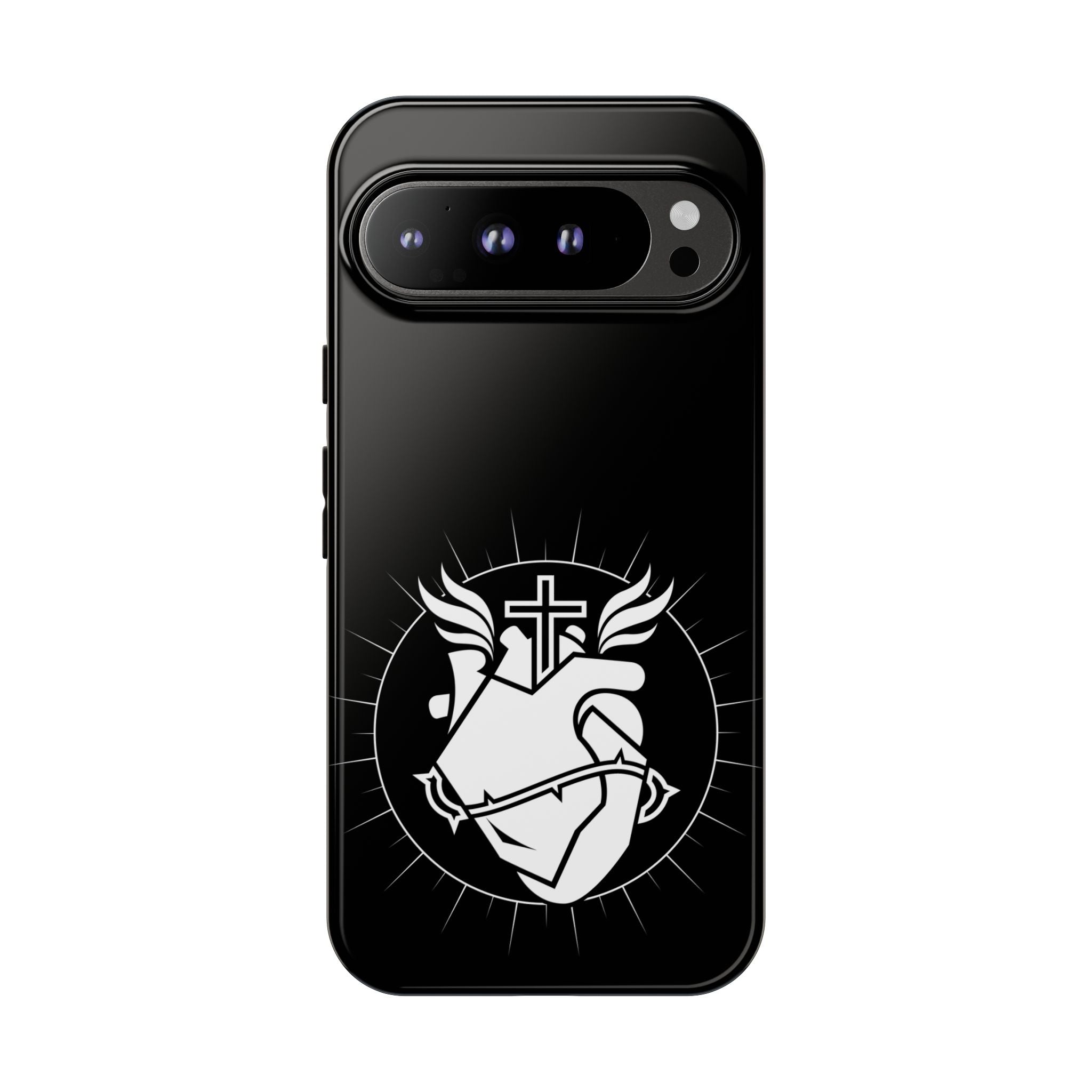 Sacred Heart Cross Phone Case — Faith-Inspired Christian Armor for iPhone