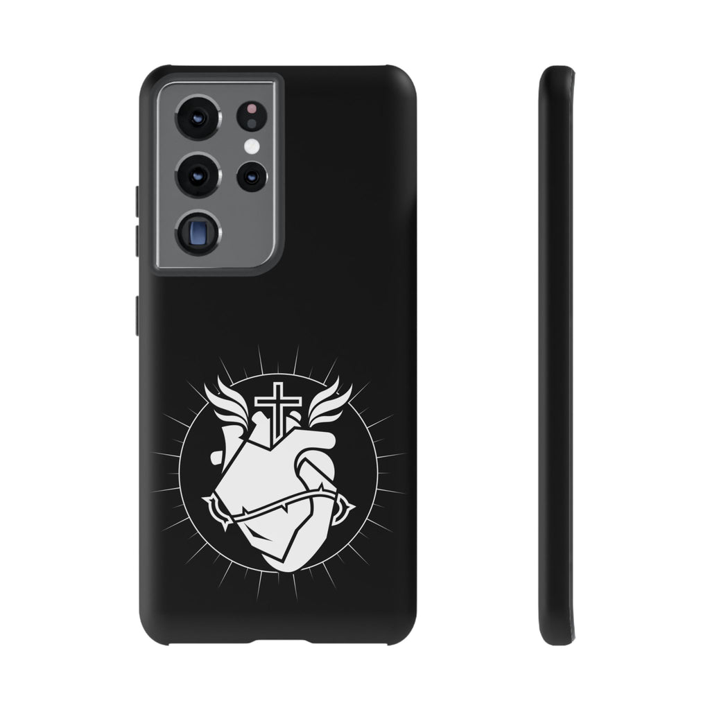 Sacred Heart Cross Phone Case — Faith-Inspired Christian Armor for iPhone