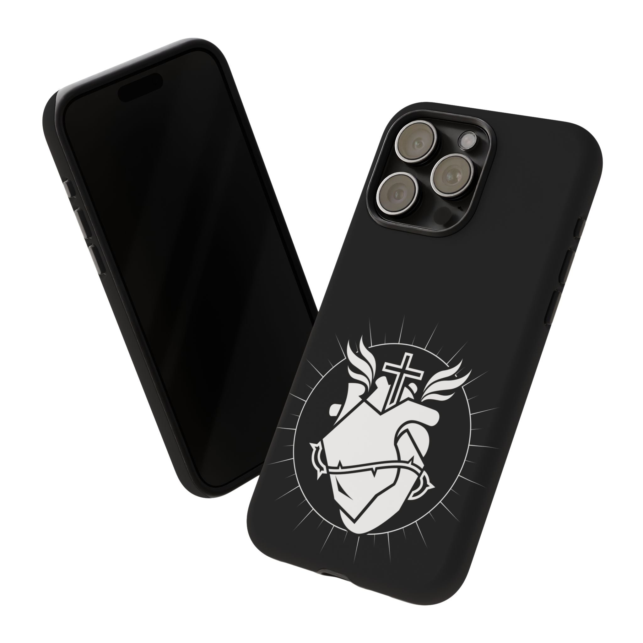 Sacred Heart Cross Phone Case — Faith-Inspired Christian Armor for iPhone
