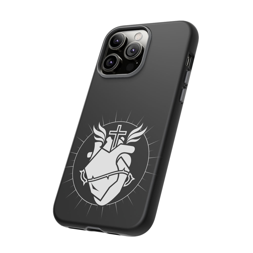 Sacred Heart Cross Phone Case — Faith-Inspired Christian Armor for iPhone