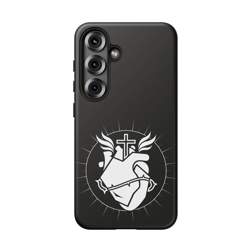Sacred Heart Cross Phone Case — Faith-Inspired Christian Armor for iPhone
