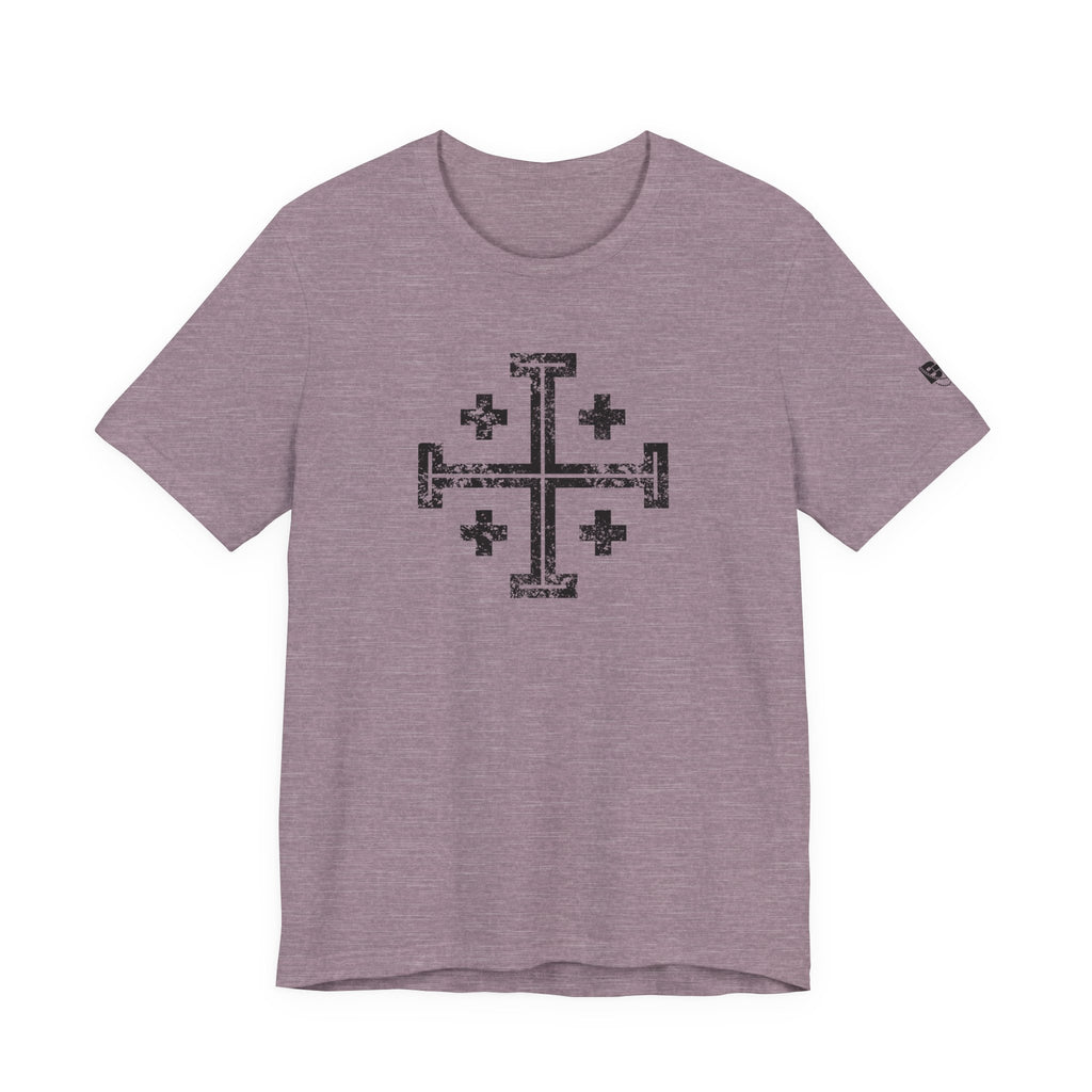 Jerusalem Cross T‑Shirt — Distressed Christian Cross Graphic Tee