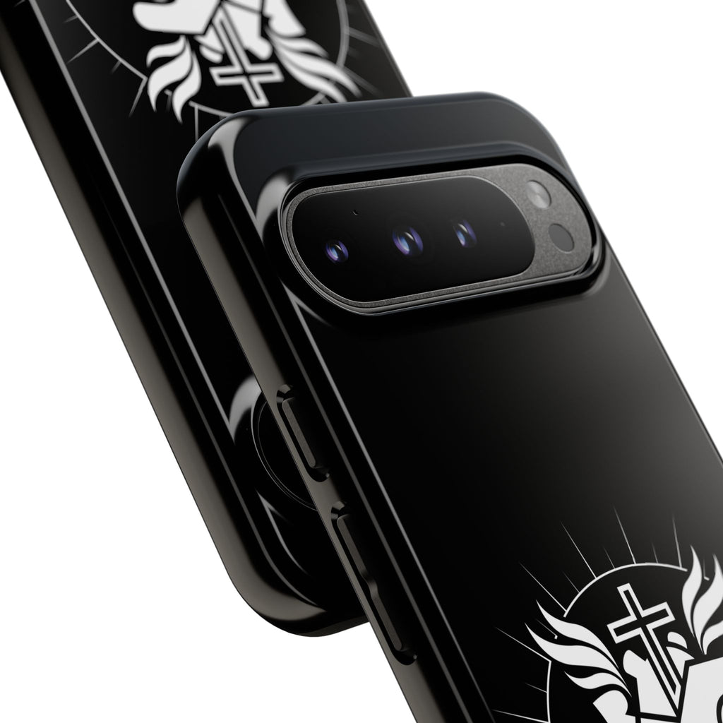 Sacred Heart Cross Phone Case — Faith-Inspired Christian Armor for iPhone