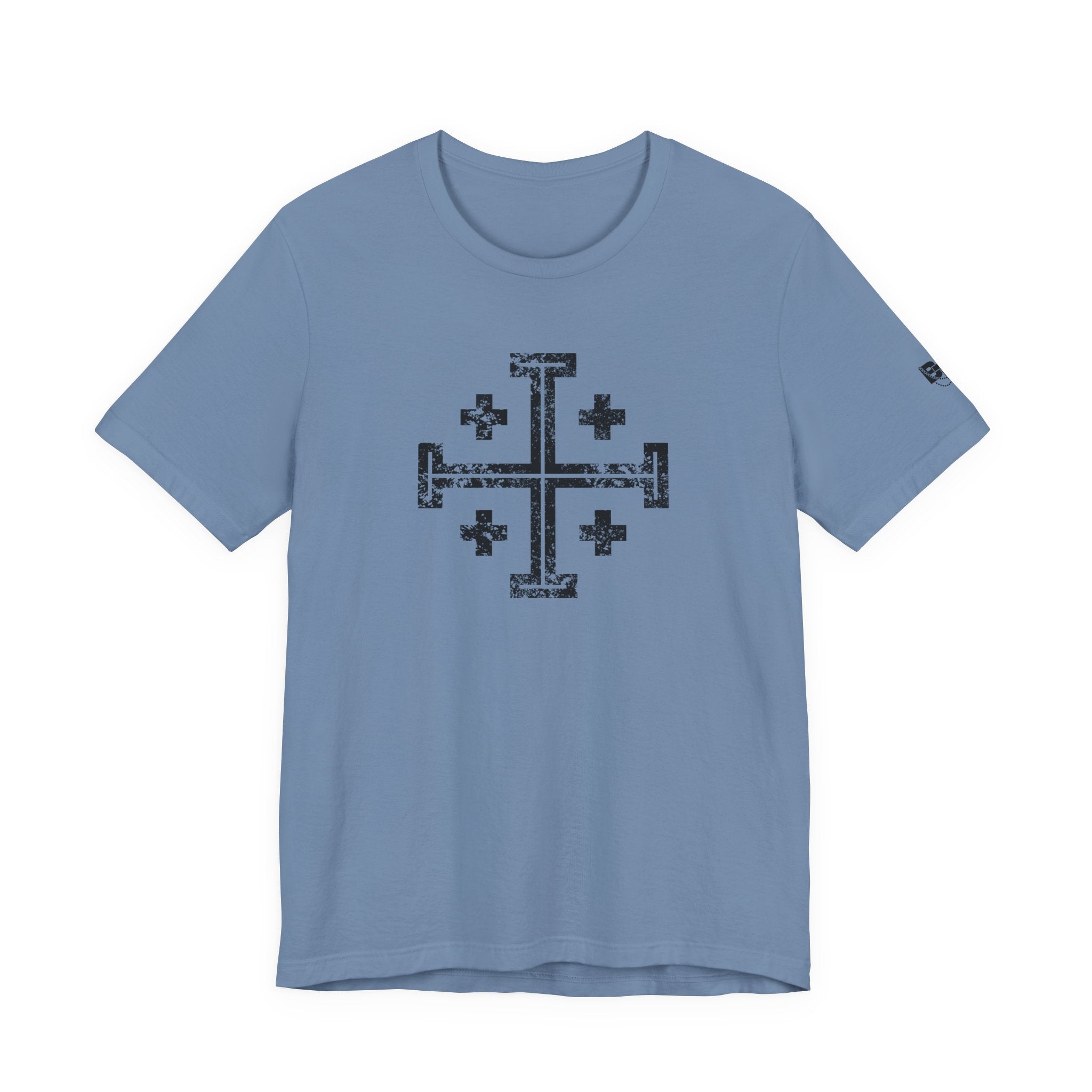 Jerusalem Cross T‑Shirt — Distressed Christian Cross Graphic Tee
