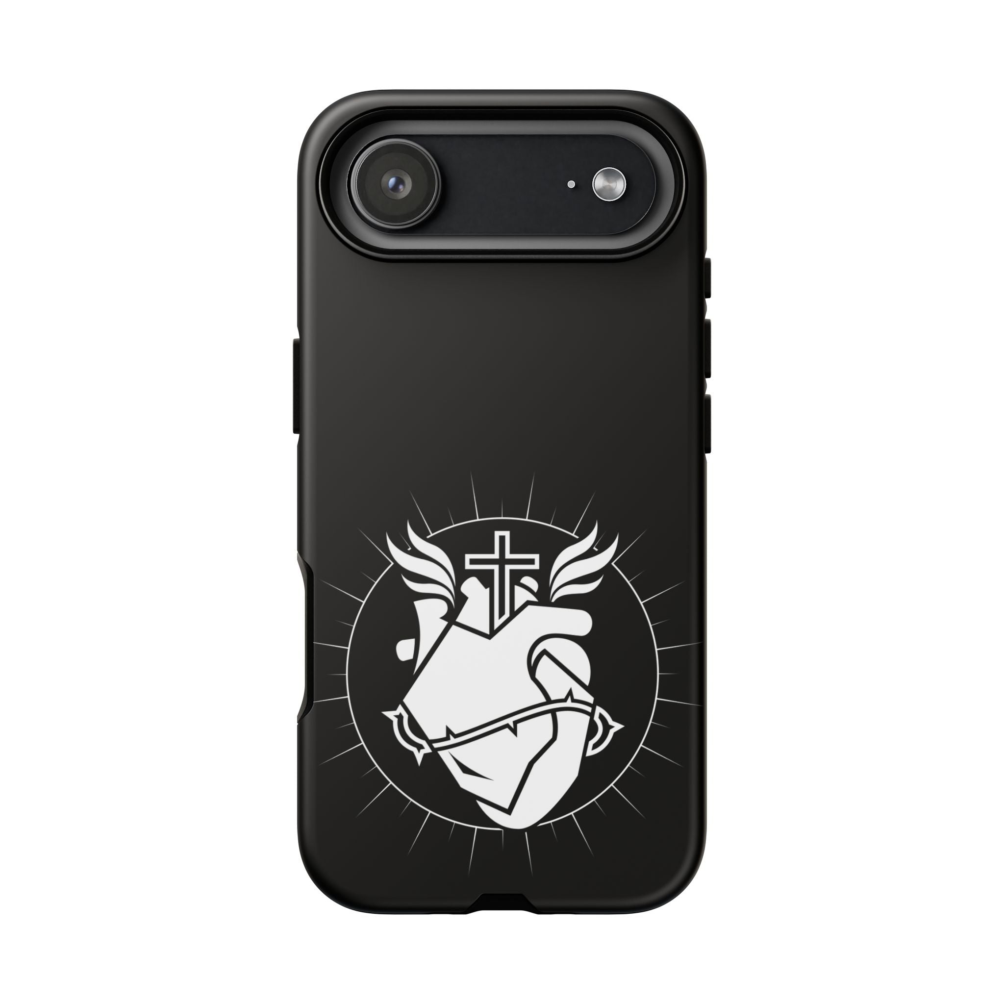 Sacred Heart Cross Phone Case — Faith-Inspired Christian Armor for iPhone
