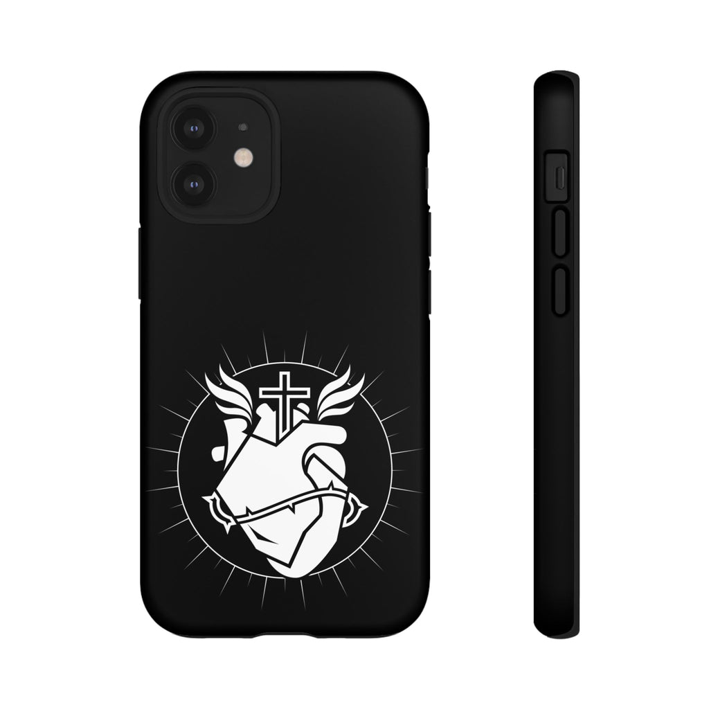 Sacred Heart Cross Phone Case — Faith-Inspired Christian Armor for iPhone