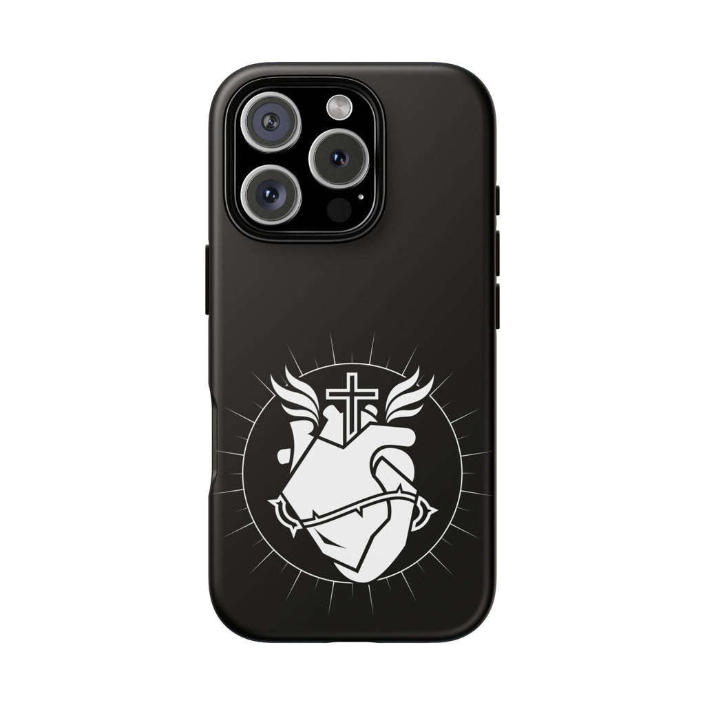 Sacred Heart Cross Phone Case — Faith-Inspired Christian Armor for iPhone