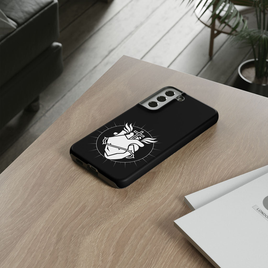 Sacred Heart Cross Phone Case — Faith-Inspired Christian Armor for iPhone