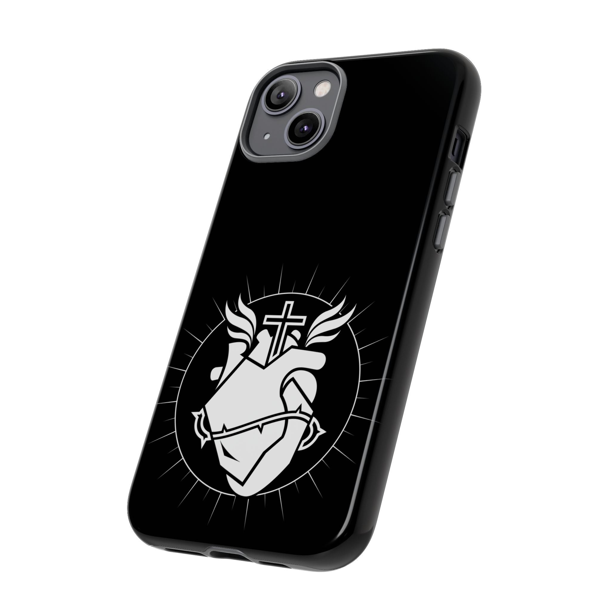 Sacred Heart Cross Phone Case — Faith-Inspired Christian Armor for iPhone
