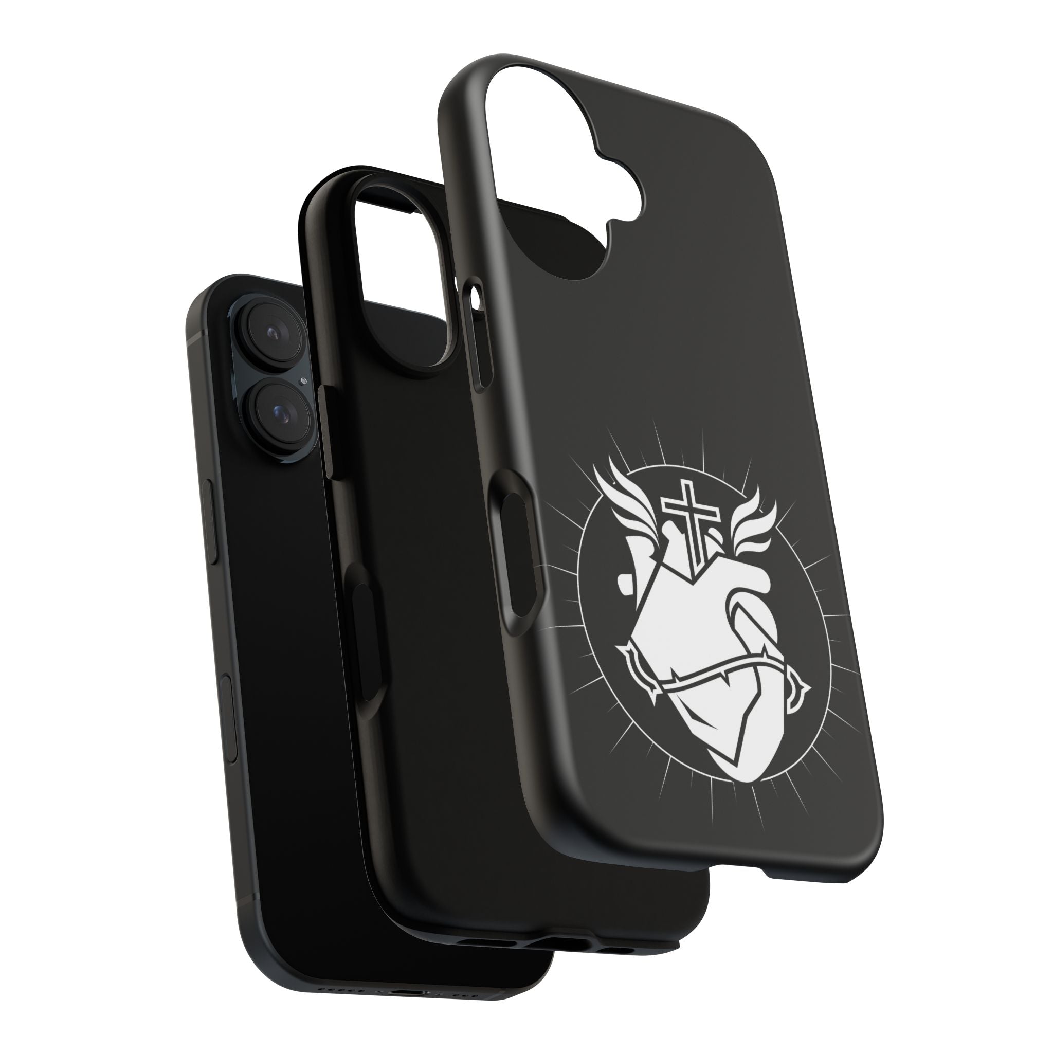Sacred Heart Cross Phone Case — Faith-Inspired Christian Armor for iPhone