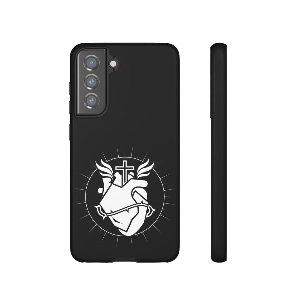 Sacred Heart Cross Phone Case — Faith-Inspired Christian Armor for iPhone