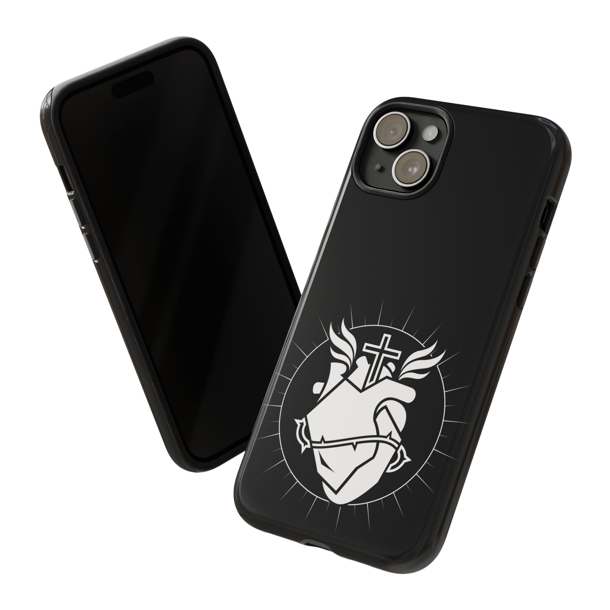Sacred Heart Cross Phone Case — Faith-Inspired Christian Armor for iPhone