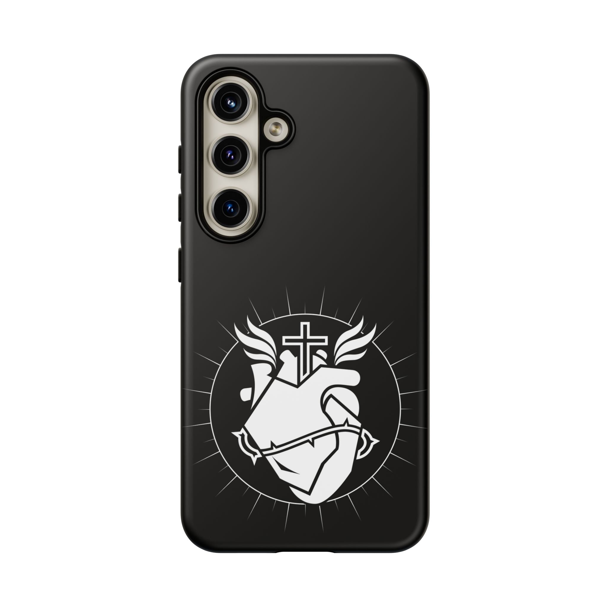 Sacred Heart Cross Phone Case — Faith-Inspired Christian Armor for iPhone