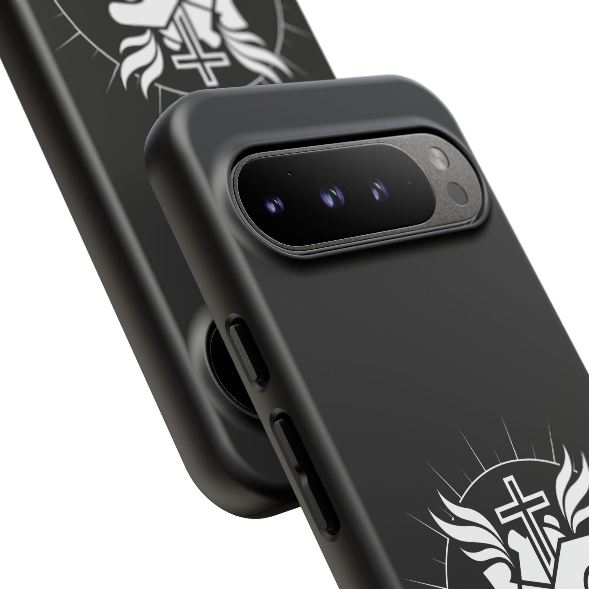 Sacred Heart Cross Phone Case — Faith-Inspired Christian Armor for iPhone