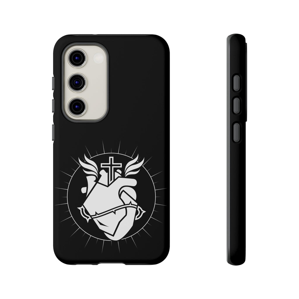 Sacred Heart Cross Phone Case — Faith-Inspired Christian Armor for iPhone
