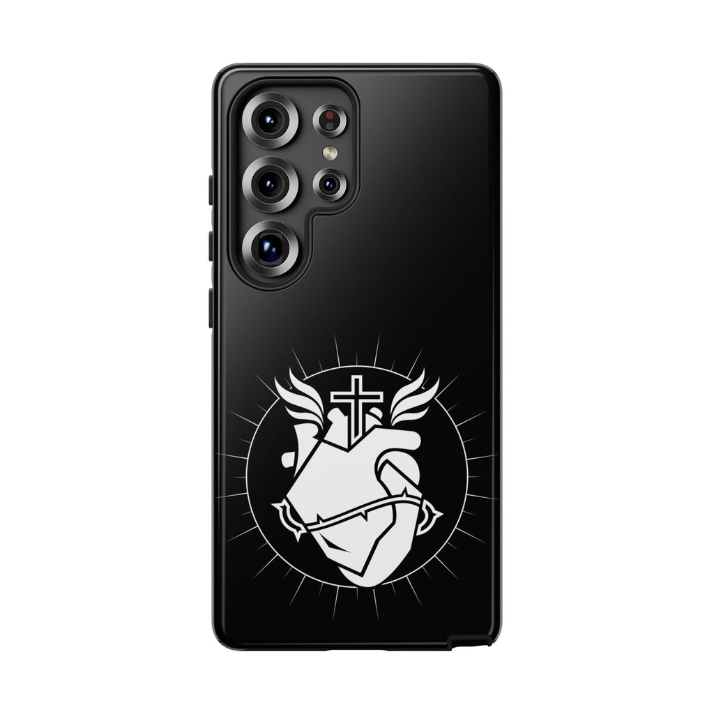 Sacred Heart Cross Phone Case — Faith-Inspired Christian Armor for iPhone