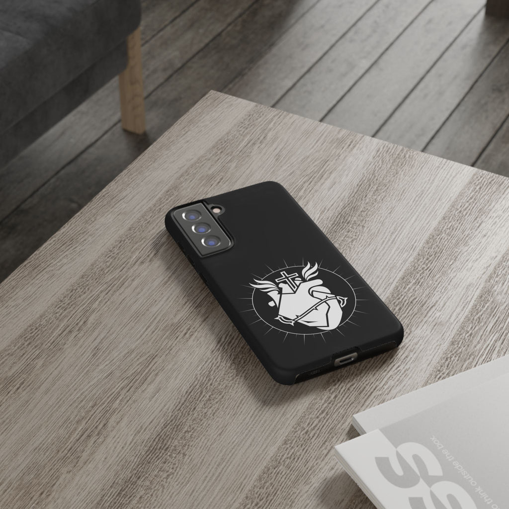 Sacred Heart Cross Phone Case — Faith-Inspired Christian Armor for iPhone
