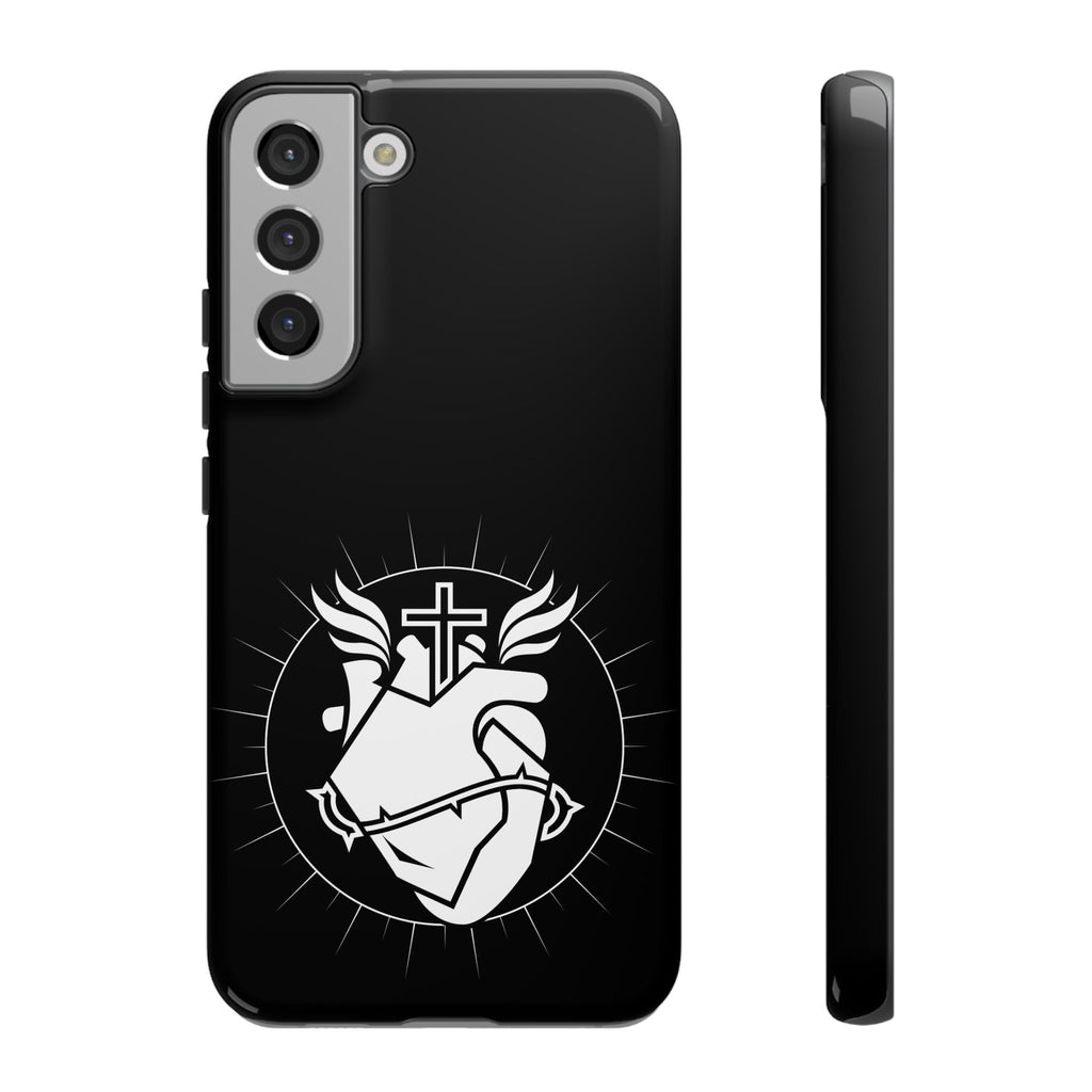 Sacred Heart Cross Phone Case — Faith-Inspired Christian Armor for iPhone