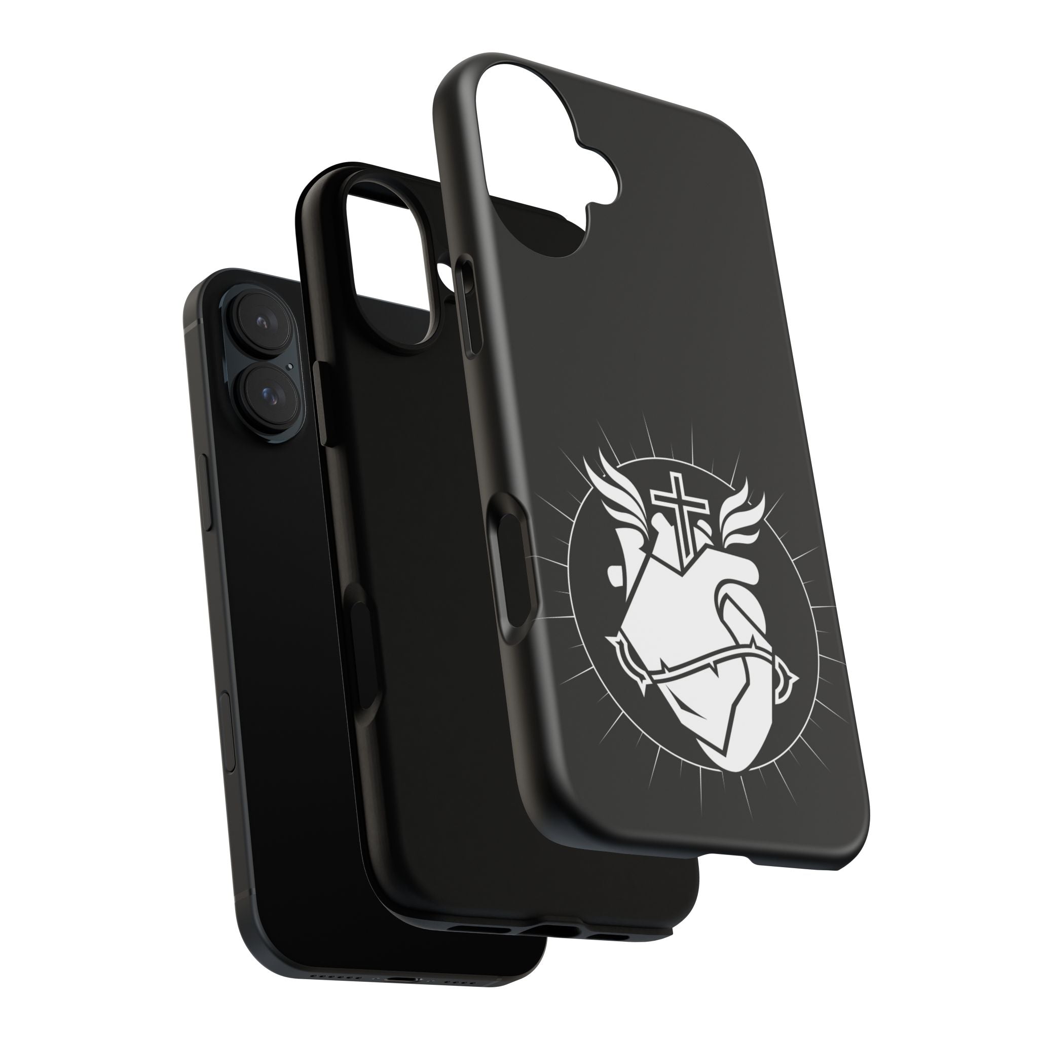 Sacred Heart Cross Phone Case — Faith-Inspired Christian Armor for iPhone