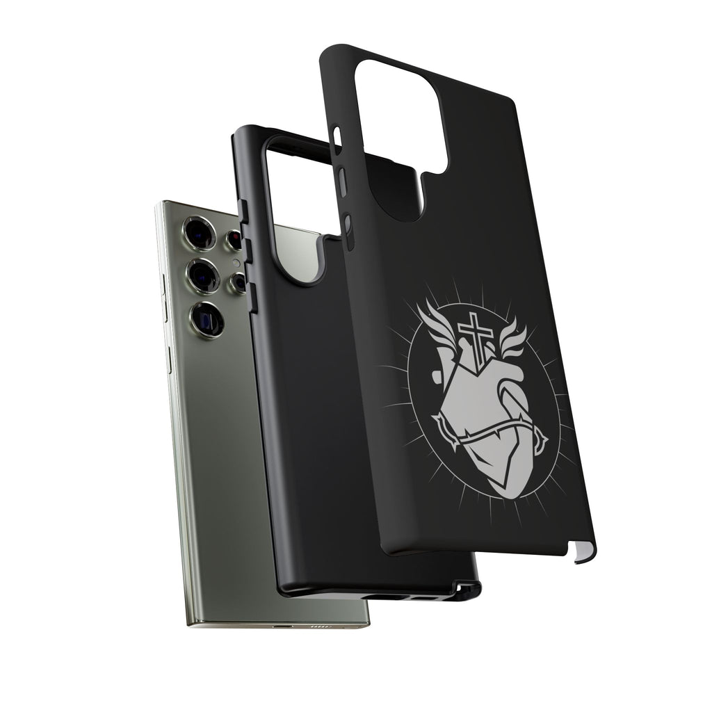 Sacred Heart Cross Phone Case — Faith-Inspired Christian Armor for iPhone