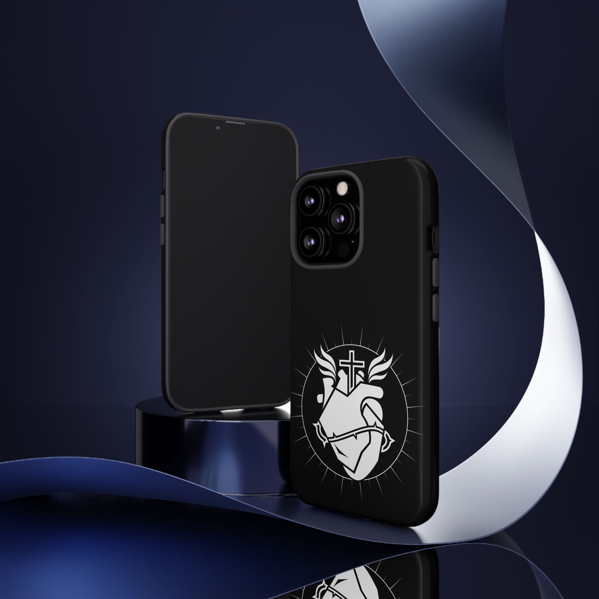 Sacred Heart Cross Phone Case — Faith-Inspired Christian Armor for iPhone