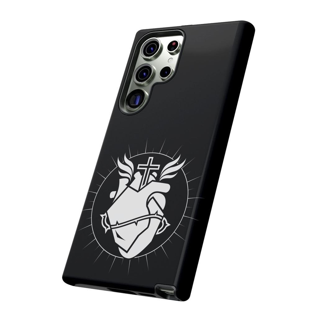Sacred Heart Cross Phone Case — Faith-Inspired Christian Armor for iPhone