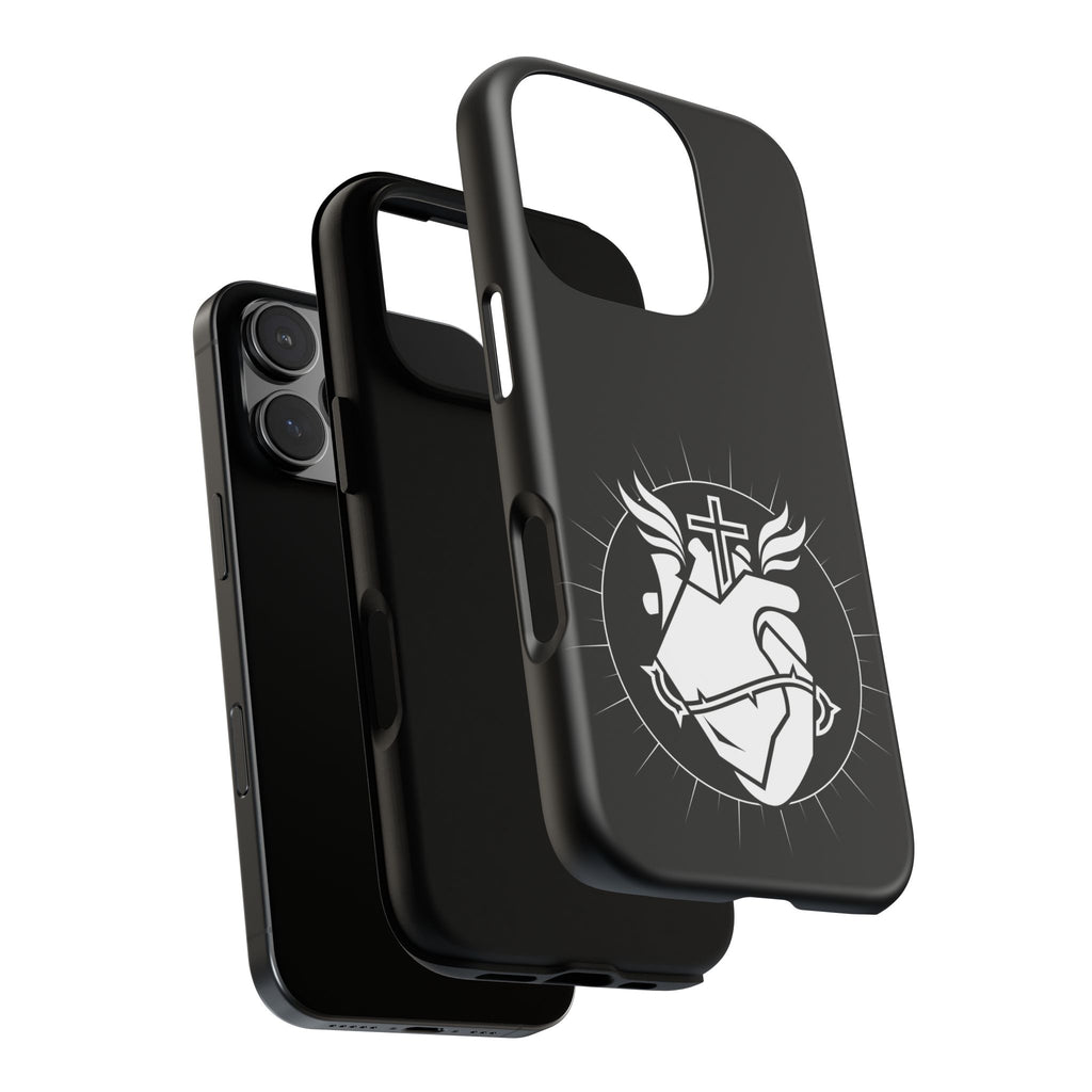 Sacred Heart Cross Phone Case — Faith-Inspired Christian Armor for iPhone