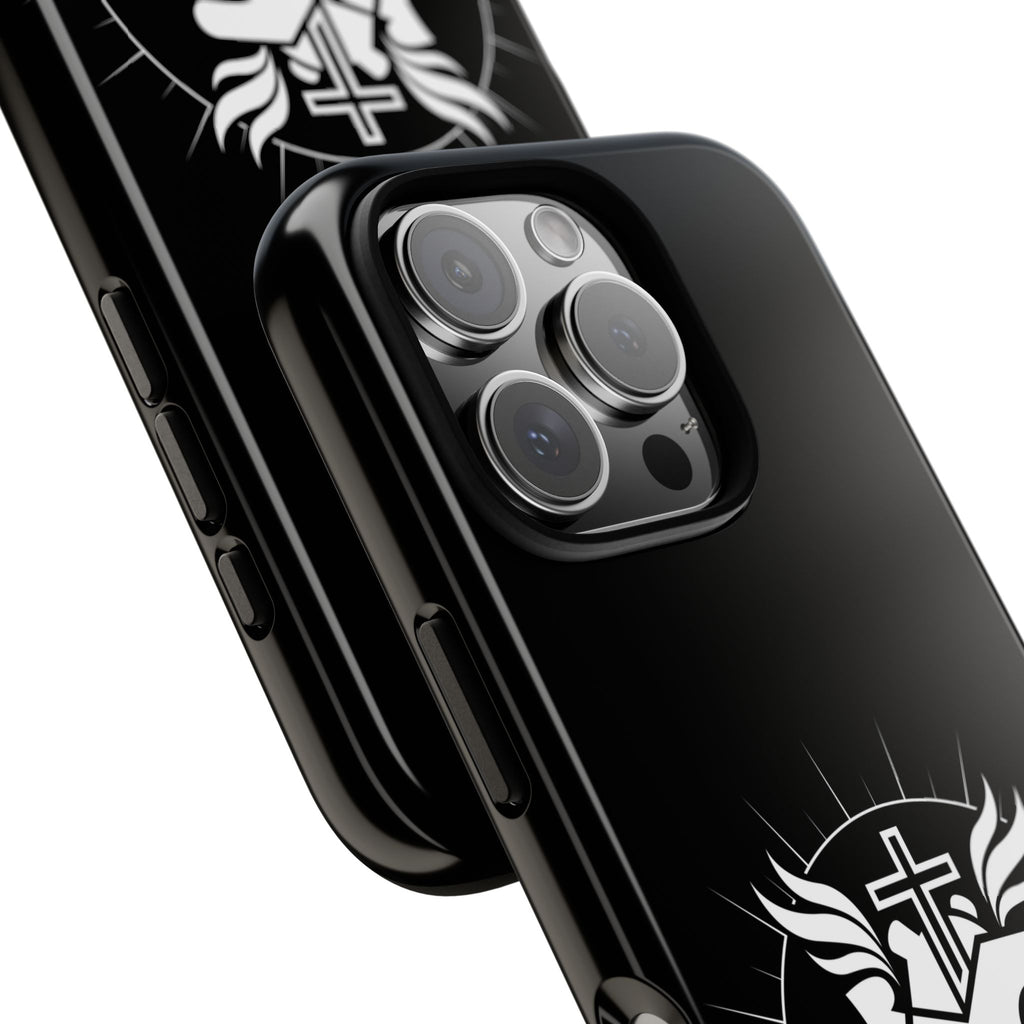 Sacred Heart Cross Phone Case — Faith-Inspired Christian Armor for iPhone