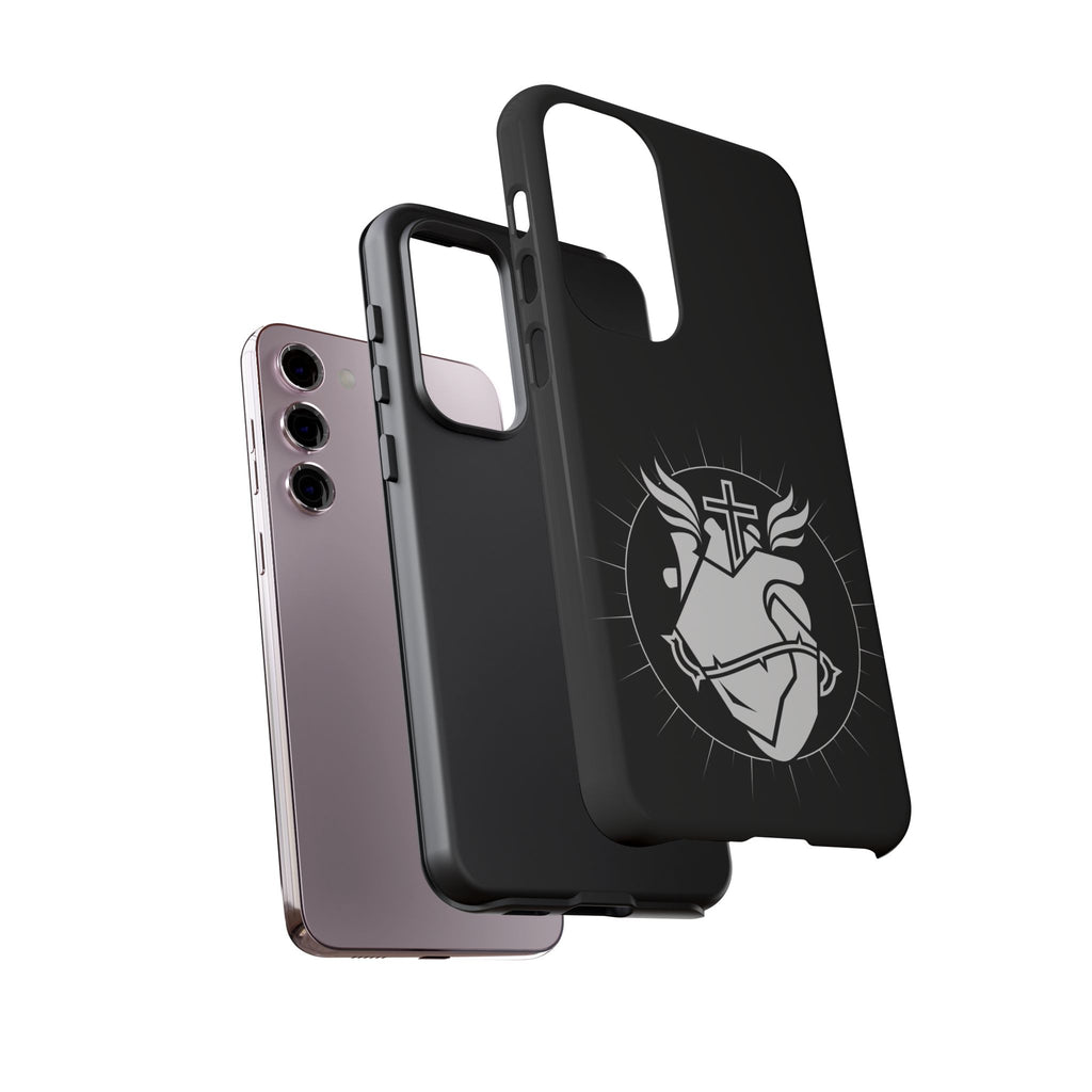 Sacred Heart Cross Phone Case — Faith-Inspired Christian Armor for iPhone
