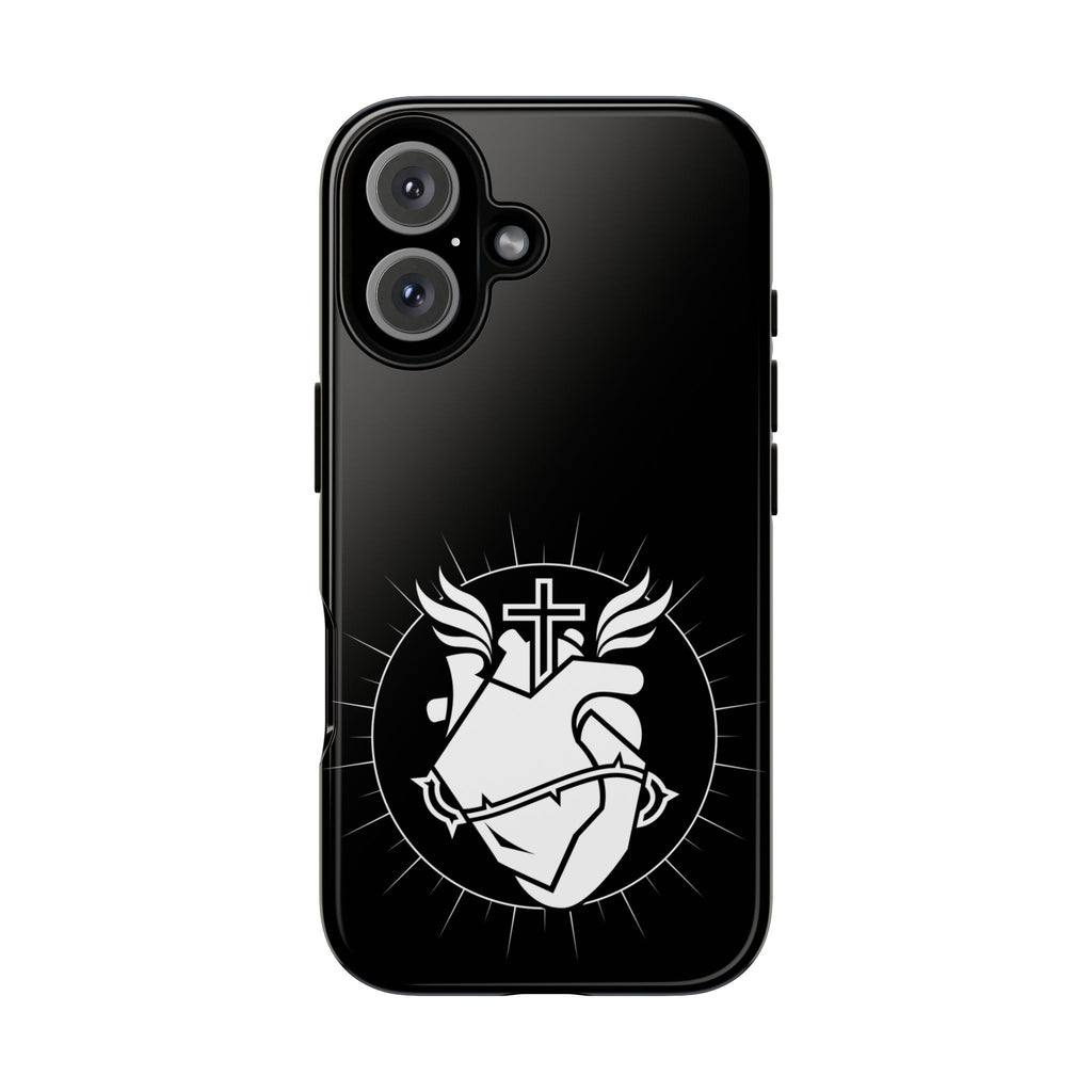 Sacred Heart Cross Phone Case — Faith-Inspired Christian Armor for iPhone