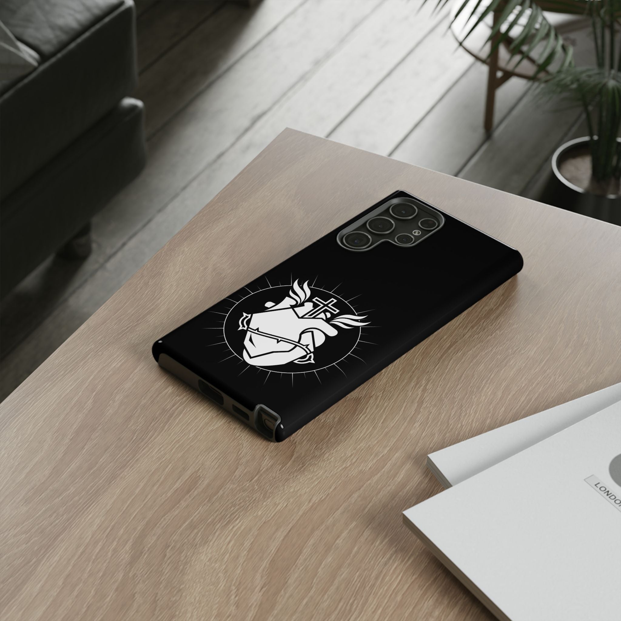 Sacred Heart Cross Phone Case — Faith-Inspired Christian Armor for iPhone