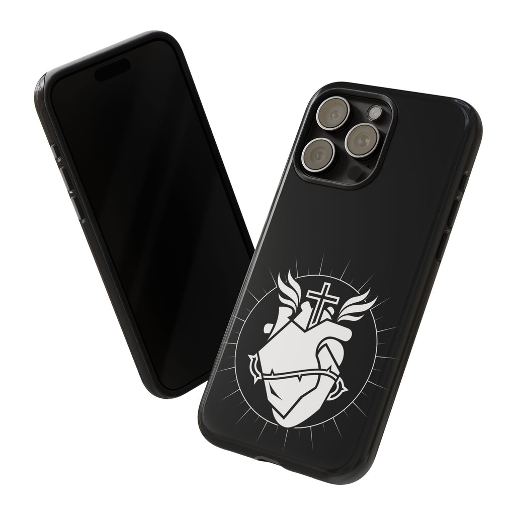 Sacred Heart Cross Phone Case — Faith-Inspired Christian Armor for iPhone