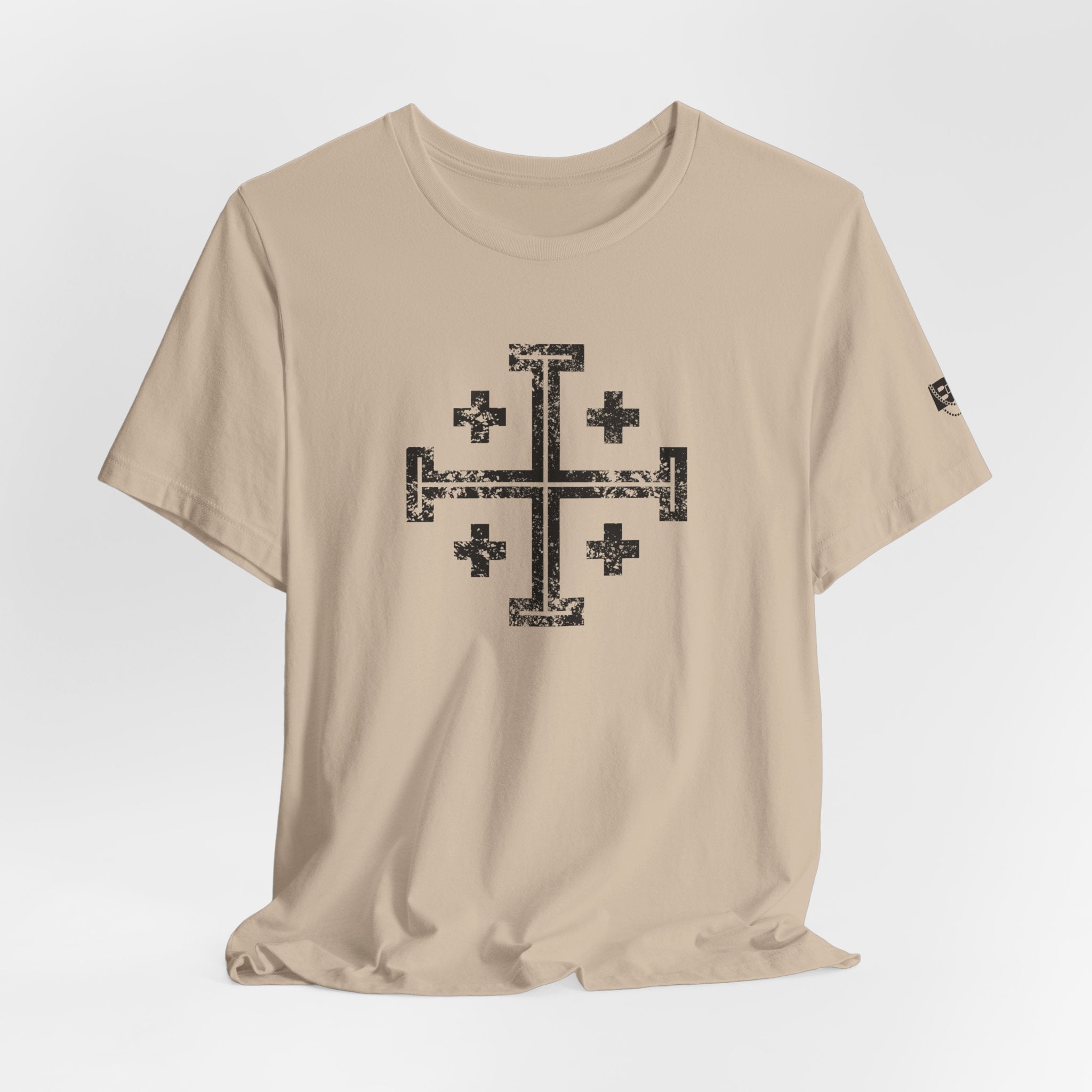 Jerusalem Cross T‑Shirt — Distressed Christian Cross Graphic Tee