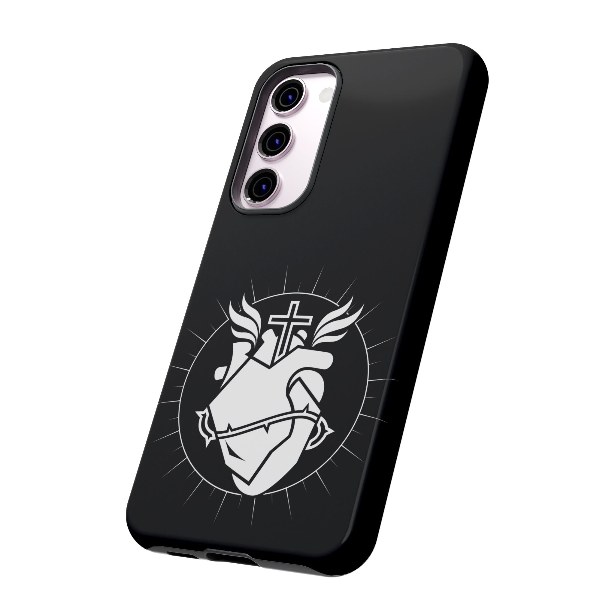 Sacred Heart Cross Phone Case — Faith-Inspired Christian Armor for iPhone