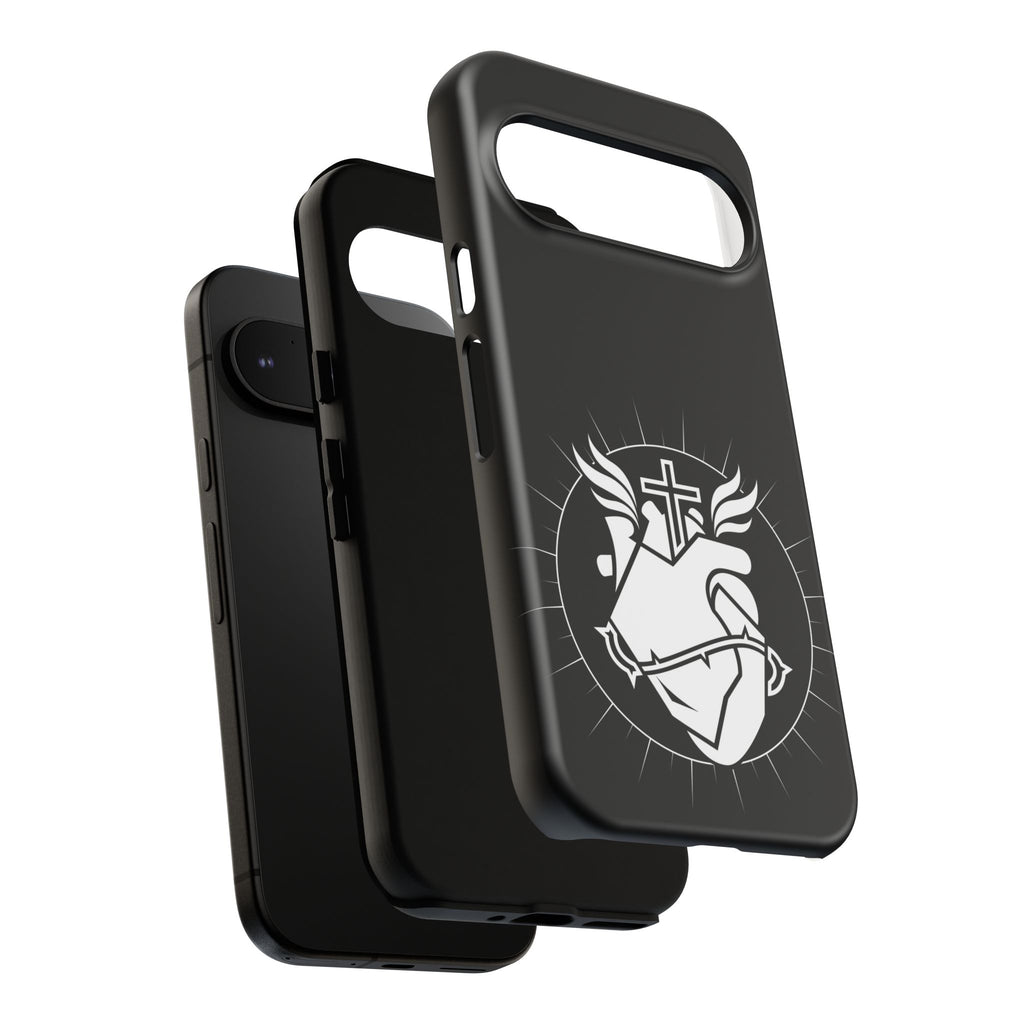 Sacred Heart Cross Phone Case — Faith-Inspired Christian Armor for iPhone