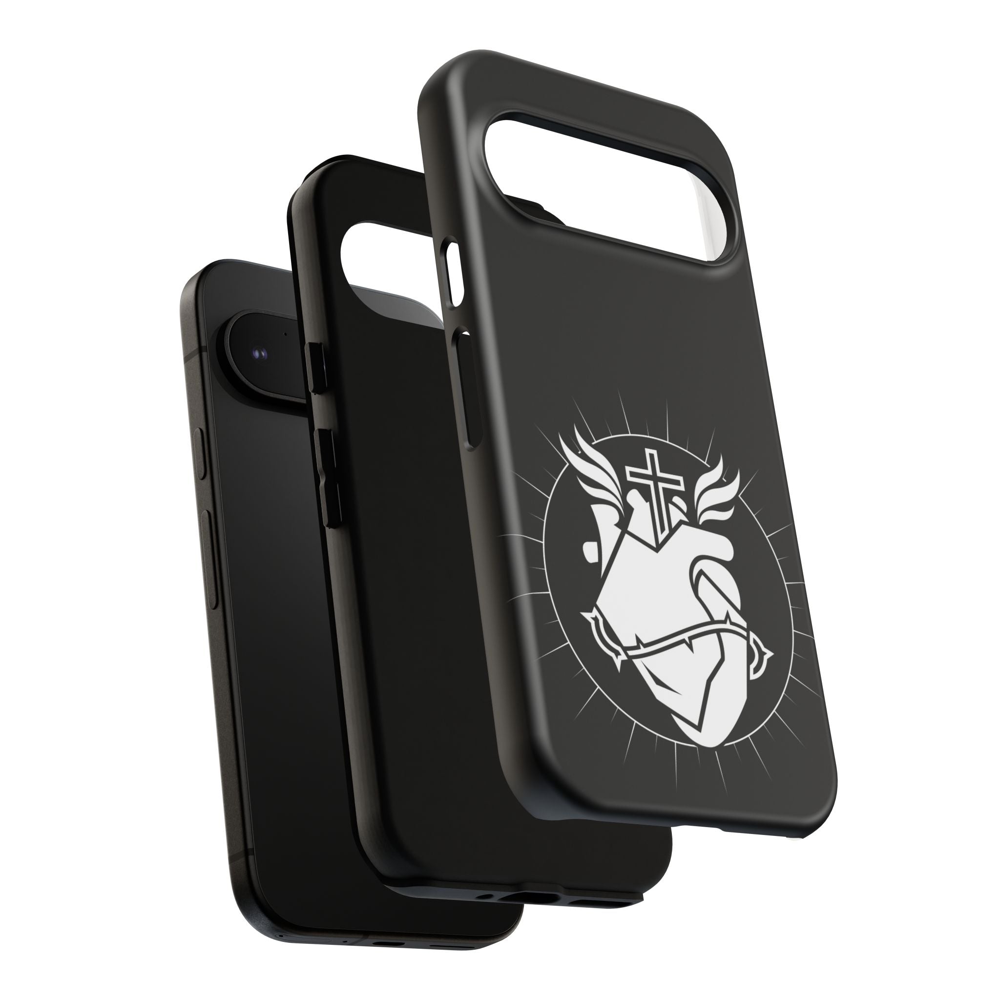 Sacred Heart Cross Phone Case — Faith-Inspired Christian Armor for iPhone