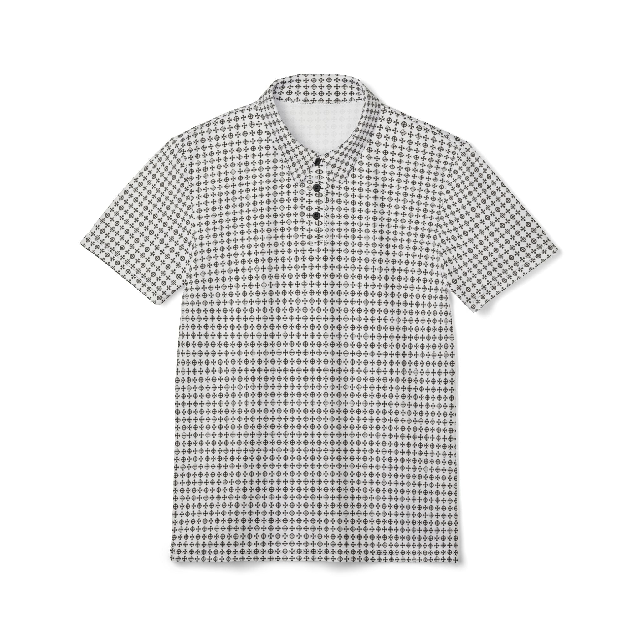 Classic Houndstooth Polo Shirt — All-Over Print