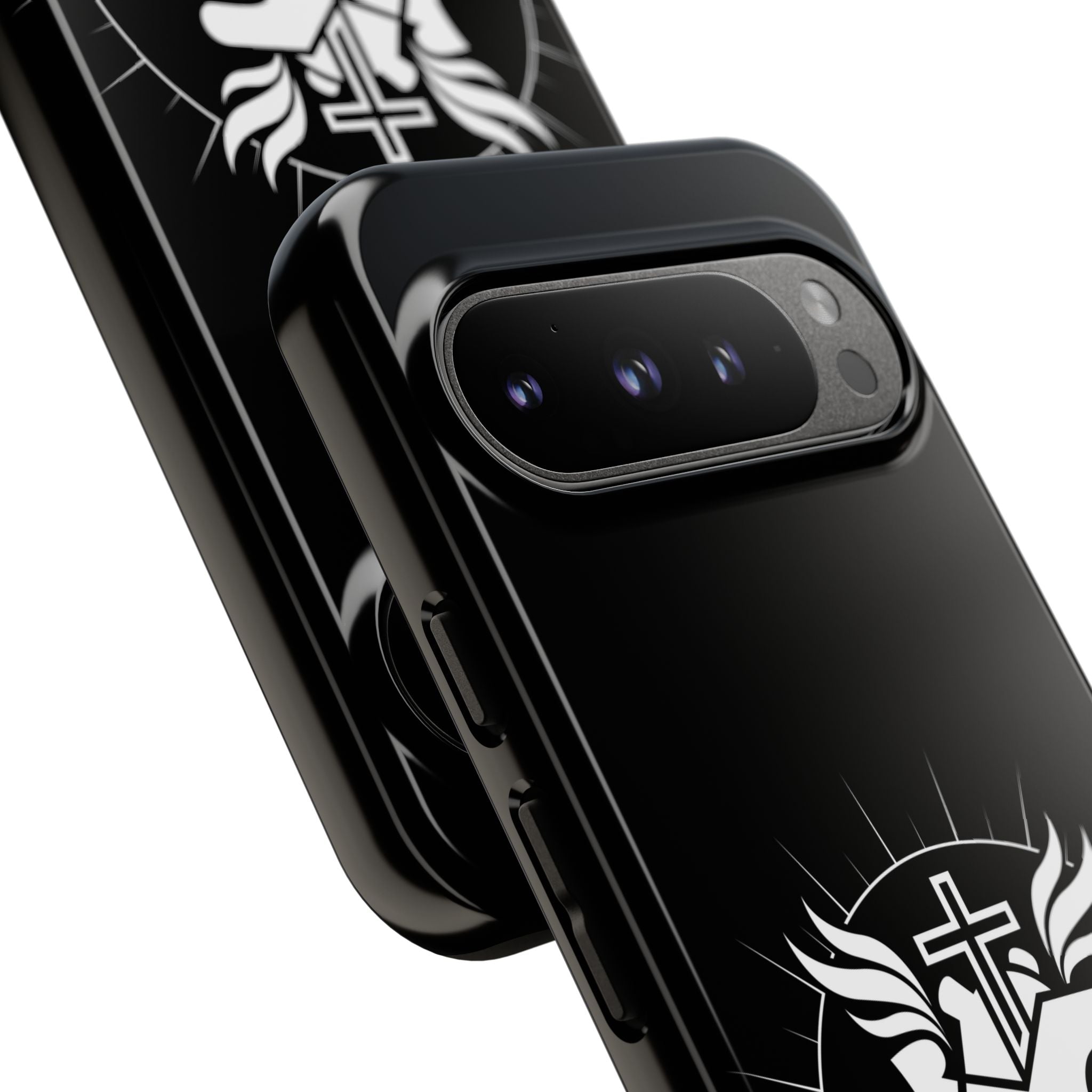 Sacred Heart Cross Phone Case — Faith-Inspired Christian Armor for iPhone