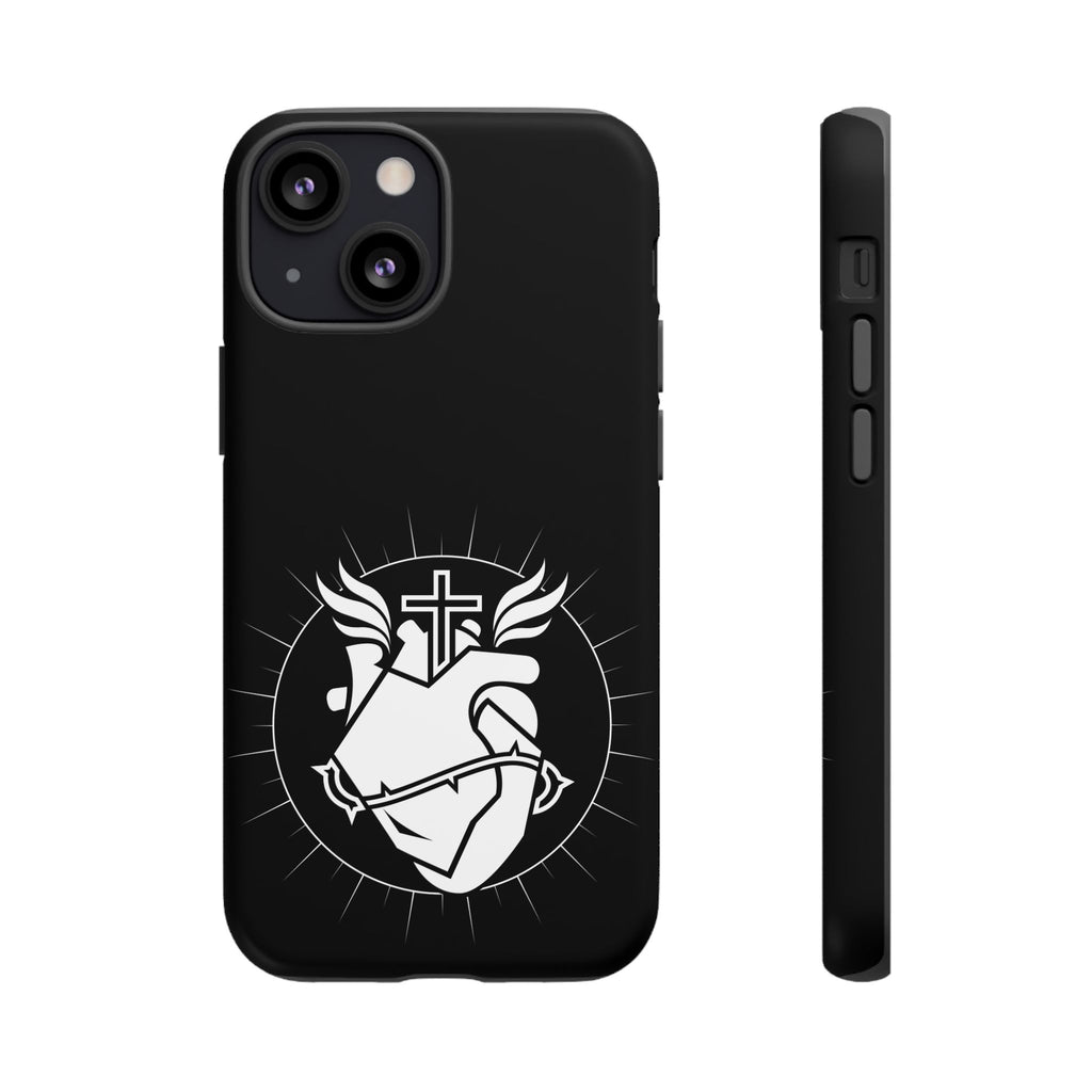 Sacred Heart Cross Phone Case — Faith-Inspired Christian Armor for iPhone