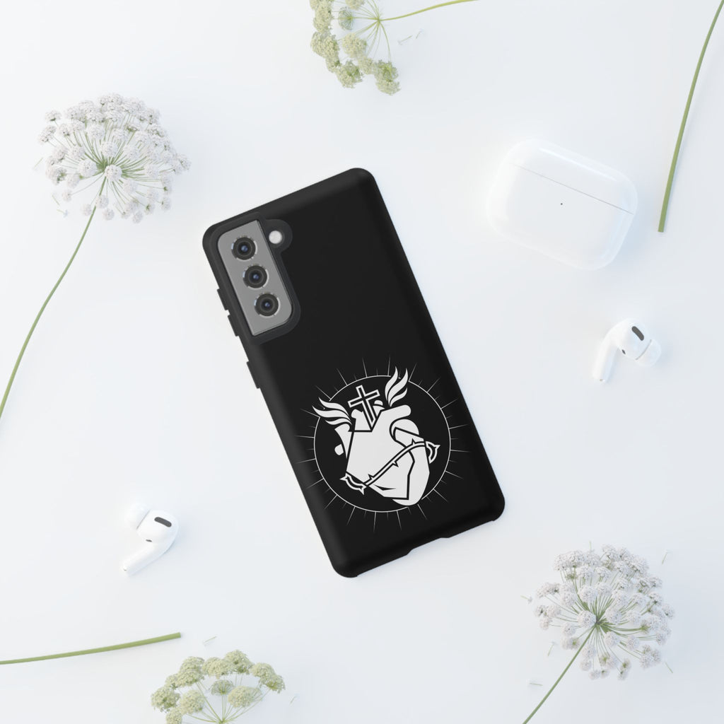 Sacred Heart Cross Phone Case — Faith-Inspired Christian Armor for iPhone