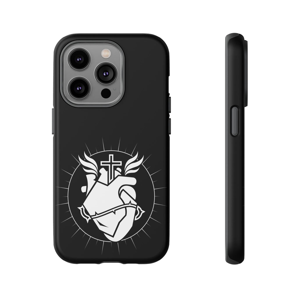 Sacred Heart Cross Phone Case — Faith-Inspired Christian Armor for iPhone