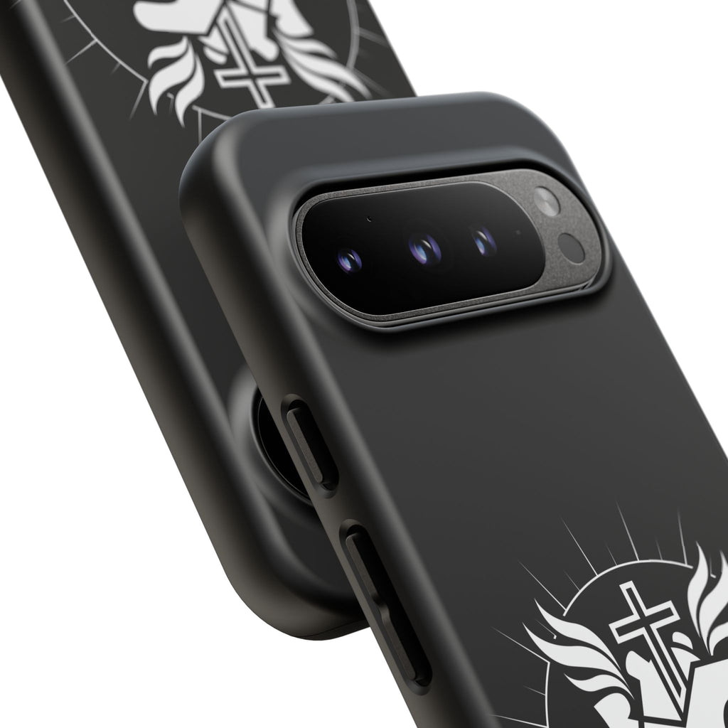 Sacred Heart Cross Phone Case — Faith-Inspired Christian Armor for iPhone